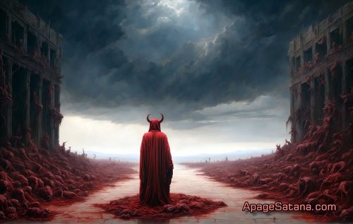 Satan Walking Down a Trail Lined by Suffering